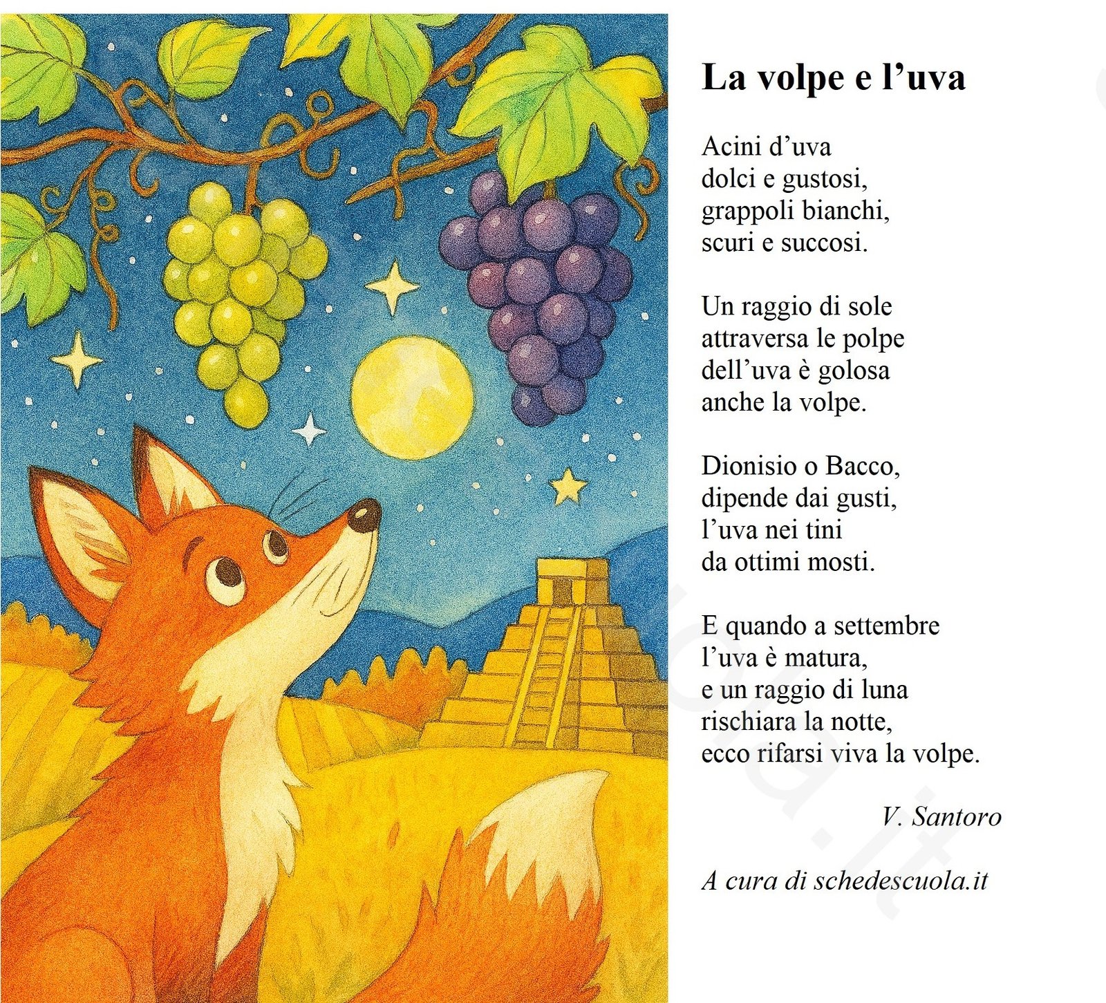 Filastrocca La volpe e l'uva